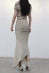 Marc le bihan long net eye skirt 2752 tilleul
